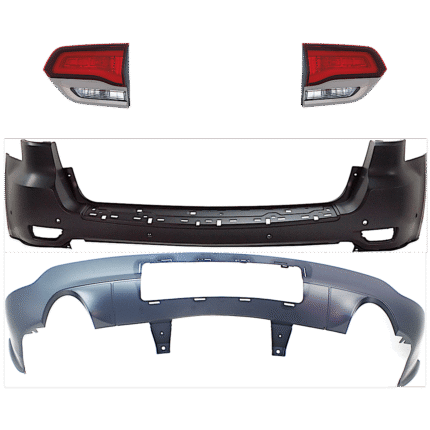 Replacement 4-Piece Kit, Driver and Passenger Side, Inner Halogen Tail Light, With bulb(s), Mounts on Liftgate, OE Replacement, CAPA Certified, Includes (2) Bumper Cover and (2) Tail Light