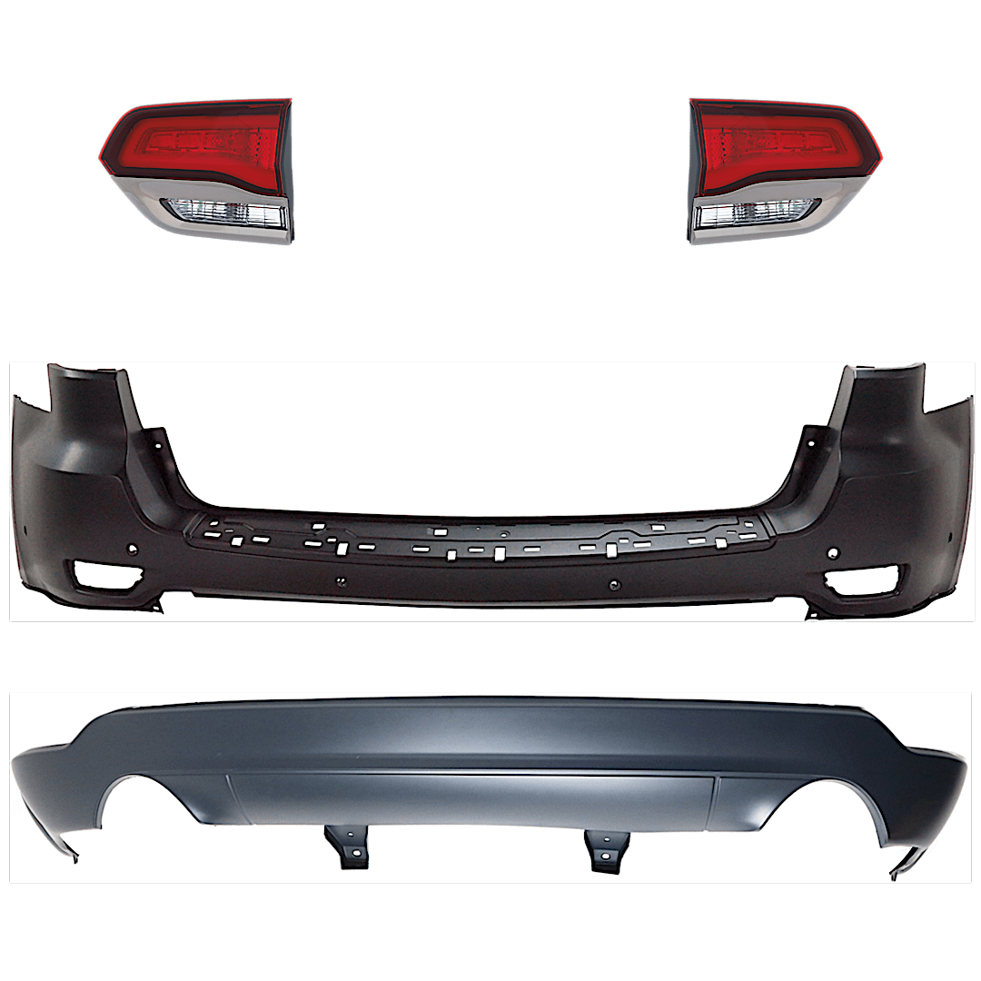 kit-092923-201_1.png Replacement 4-Piece Kit, Driver and Passenger Side, Inner Halogen Tail Light, With bulb(s), Mounts on Liftgate, OE Replacement, CAPA Certified, Includes (2) Bumper Cover and (2) Tail Light - Image 1