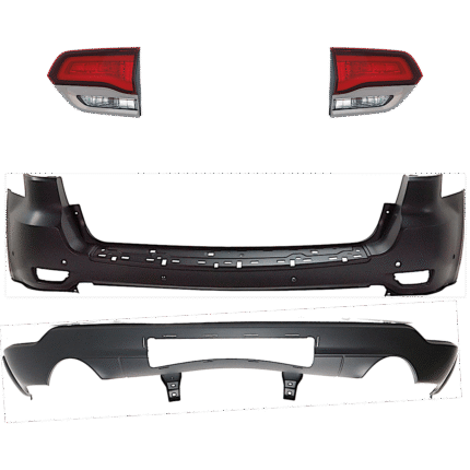 Replacement 4-Piece Kit, Driver and Passenger Side, Inner Halogen Tail Light, With bulb(s), Mounts on Liftgate, OE Replacement, CAPA Certified, Includes (2) Bumper Cover and (2) Tail Light