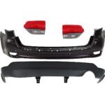 Replacement 4-Piece Kit, Driver and Passenger Side, Inner Halogen Tail Light, With bulb(s), Mounts on Liftgate, OE Replacement, Includes (2) Bumper Cover and (2) Tail Light