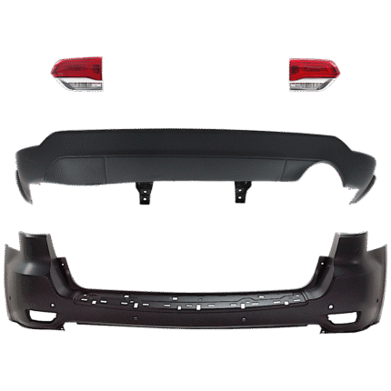 Replacement 4-Piece Kit Driver and Passenger Side, Inner Halogen Tail Light, With bulb(s), Includes (2) Bumper Cover and (2) Tail Light