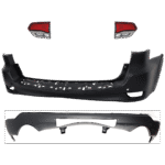 Replacement 4-Piece Kit Rear, Upper and Lower Upper - Primed, Lower - Textured Bumper Cover, Includes (2) Bumper Cover and (2) Tail Light