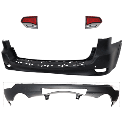 Replacement 4-Piece Kit Rear, Upper and Lower Upper - Primed, Lower - Textured Bumper Cover, Includes (2) Bumper Cover and (2) Tail Light