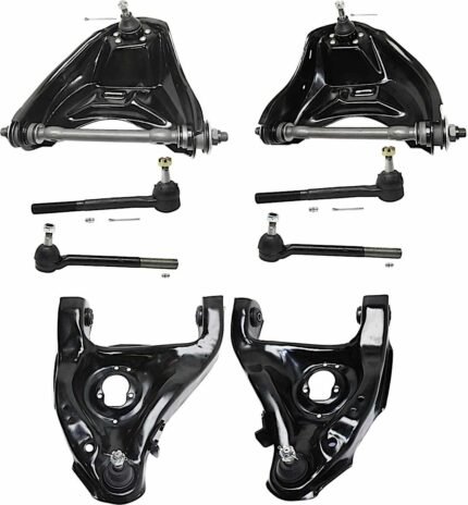 TrueDrive 8-Piece Kit Front, Driver and Passenger Side, Upper and Lower Control Arm Kit, Includes (4) Control Arm and (4) Tie Rod End