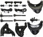TrueDrive 15-Piece Kit Front, Driver and Passenger Side, Upper and Lower Control Arm, RWD, includes Idler Arm, Idler Arm Bracket, Pitman Arm, Sway Bar Links, Tie Rod Adjusting Sleeves, and Tie Rod Ends