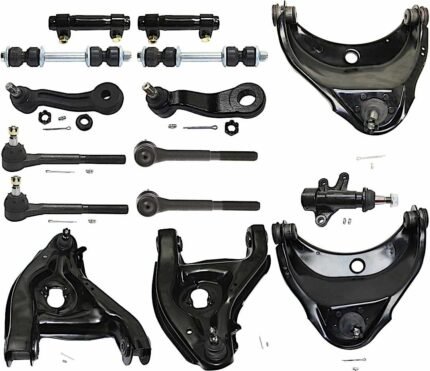 TrueDrive 15-Piece Kit Front, Driver and Passenger Side, Upper and Lower Control Arm, RWD, includes Idler Arm, Idler Arm Bracket, Pitman Arm, Sway Bar Links, Tie Rod Adjusting Sleeves, and Tie Rod Ends
