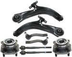 TrueDrive 8-Piece Kit Front, Driver and Passenger Side, Lower Control Arm, Non-ABS, includes Tie Rod Ends and Wheel Hubs