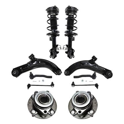TrueDrive 10-Piece Kit Front, Driver and Passenger Side, Lower Control Arm Kit, Includes (2) Control Arm, (2) Loaded Strut, (2) Sway Bar Link, (2) Tie Rod End, and (2) Wheel Hub