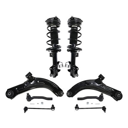 TrueDrive 8-Piece Kit Front, Driver and Passenger Side, Lower Control Arm Kit, Includes (2) Control Arm, (2) Loaded Strut, (2) Sway Bar Link, and (2) Tie Rod End