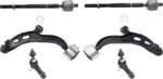 TrueDrive 6-Piece Kit Front, Driver and Passenger Side, Lower Control Arms with Tie Rod Ends