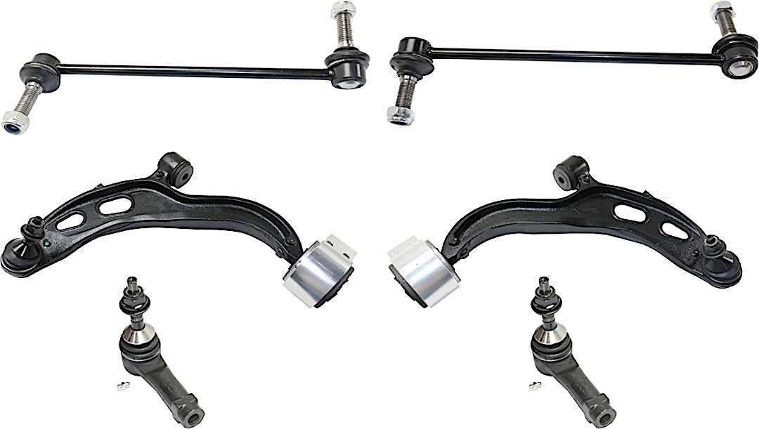 kit-101018-06_1.jpg TrueDrive 6-Piece Kit Front, Driver and Passenger Side, Lower Control Arm, includes Sway Bar Links and Tie Rod Ends - Image 1
