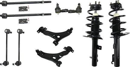 TrueDrive 10-Piece Kit Front, Driver and Passenger Side Control Arm Kit, Includes (2) Control Arm, (2) Loaded Strut, (2) Sway Bar Link, and (4) Tie Rod End