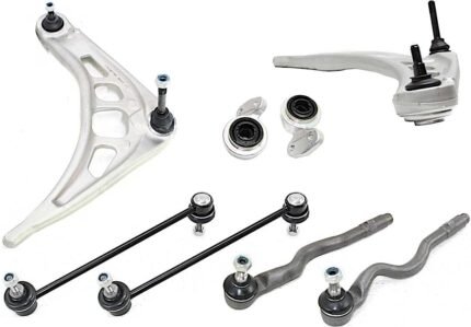TrueDrive 8-Piece Kit Front, Driver and Passenger Side, Lower Control Arm Kit, Includes (2) Control Arm, (1) Control Arm Bushing, (2) Sway Bar Link, and (2) Tie Rod End