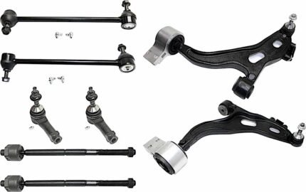 TrueDrive 8-Piece Kit Front, Driver and Passenger Side, Lower Control Arm Kit, Includes (2) Control Arm, (2) Sway Bar Link, and (4) Tie Rod End