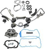 DriveMotive 4-Piece Kit Timing Chain with Timing Cover Gasket, Valve Cover Gasket, and Water Pump, 6 Cylinder
