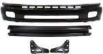 Replacement 4-Piece Kit, Front, Lower Bumper, For Models with Steel Bumper, Painted Black, Includes (1) Bumper, (2) Bumper Bracket, and (1) Bumper Reinforcement