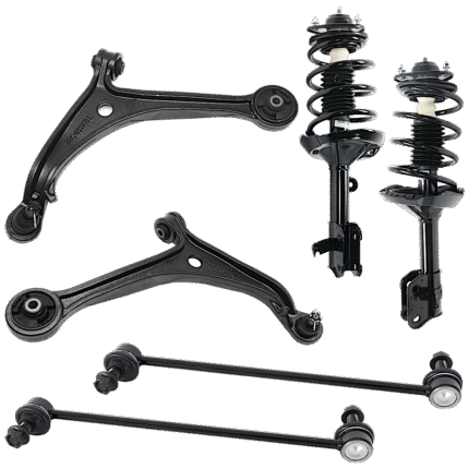 TrueDrive 6-Piece Kit Front, Driver and Passenger Side Suspension Includes Control Arms, Loaded Struts, and Sway Bar Links