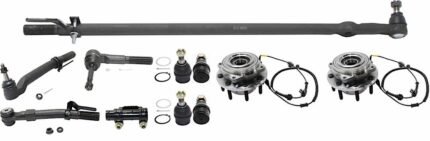 TrueDrive 11-Piece Kit Front, Driver and Passenger Side Suspension with Ball Joints, Drag Link, Tie Rod Adjusting Sleeve, Tie Rod Ends, and Wheel Hubs, 4WD