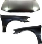 Replacement 3-Piece Kit Factory Style Hood, USA Built Vehicle, Steel, Primed, Includes (2) Fender and (1) Hood