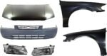 Replacement 6-Piece Kit Factory Style Hood, USA Built Vehicle, Steel, Primed, Includes (1) Bumper Cover, (2) Fender, (2) Headlight, and (1) Hood