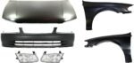 Replacement 6-Piece Kit Factory Style Hood, USA Built Vehicle, Steel, Primed, Includes (1) Bumper Cover, (2) Fender, (2) Headlight, and (1) Hood