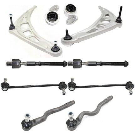 TrueDrive 10-Piece Kit Front, Driver and Passenger Side, Lower Control Arm Kit, Includes (2) Control Arm, (1) Control Arm Bushing, (2) Sway Bar Link, and (4) Tie Rod End