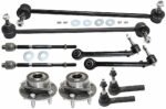 TrueDrive 10-Piece Kit Front, Driver and Passenger Side, Lower, Rearward Control Arm Kit, Includes (2) Control Arm, (2) Sway Bar Link, (4) Tie Rod End, and (2) Wheel Hub