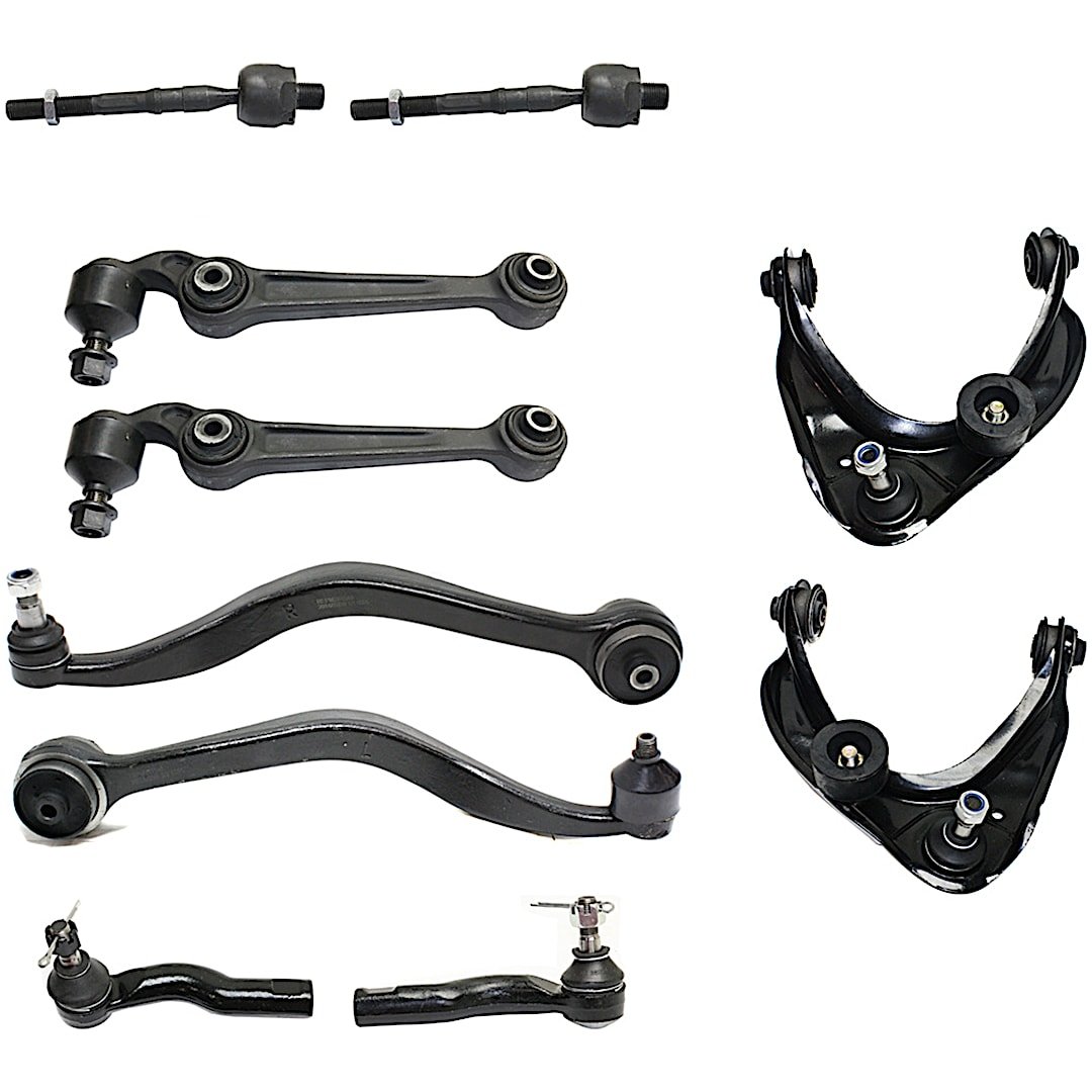 kit-112118-09_1.jpg TrueDrive 10-Piece Kit Front, Driver and Passenger Side, Upper and Lower, Frontward and Rearward Control Arm, includes Tie Rod Ends - Image 1