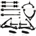 TrueDrive 12-Piece Kit Front, Driver and Passenger Side Suspension Includes Control Arms, Steering Rack Boots, Sway Bar Links, and Tie Rod Ends