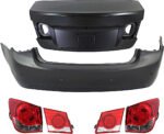 Replacement 6-Piece Kit Trunk Lid, includes Bumper Cover, Tail Lights