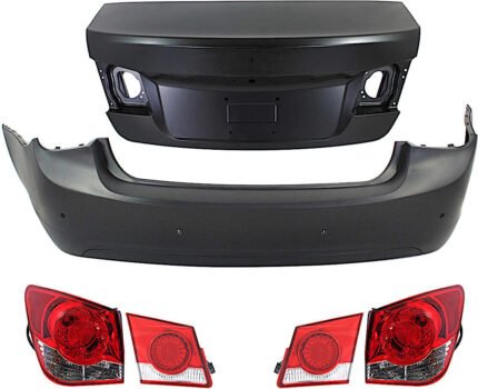 Replacement 6-Piece Kit Trunk Lid, includes Bumper Cover, Tail Lights