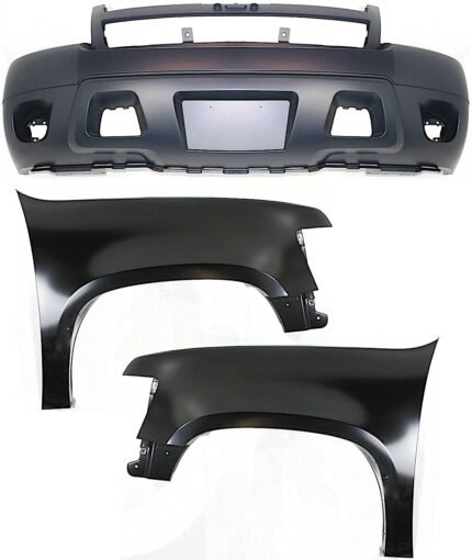 Replacement 3-Piece Kit Front, Driver and Passenger Side Fender, For Models without Off Road Package, Includes (1) Bumper Cover and (2) Fender