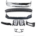 Replacement 8-Piece Kit Front Bumper Chrome, Includes (2) Bumper Bracket, (1) Bumper Cover, (1) Bumper Trim, (2) Fog Light, and (1) Valance