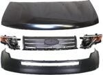 Replacement 5-Piece Kit, Grille Chrome, Sport Utility, Includes (1) Bumper Cover, (1) Grille, (2) Headlight, and (1) Hood