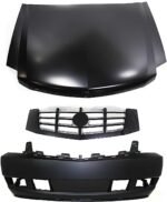 Replacement 3-Piece Kit Factory Style Hood, Steel, Primed, Includes (1) Bumper Cover, (1) Grille, and (1) Hood
