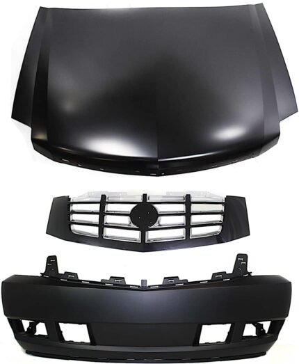 Replacement 3-Piece Kit Factory Style Hood, Steel, Primed, Includes (1) Bumper Cover, (1) Grille, and (1) Hood