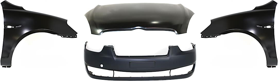 kit-4915-31_1.jpg Replacement 4-Piece Kit Factory Style Hood, Steel, Primed, Includes (1) Bumper Cover, (2) Fender, and (1) Hood - Image 1
