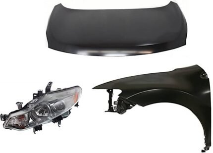 Replacement 3-Piece Kit Factory Style Hood, Steel, Primed, Includes (1) Fender, (1) Headlight, and (1) Hood