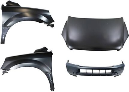 Replacement 4-Piece Kit Factory Style Hood, Steel, Primed, Includes (1) Bumper Cover, (2) Fender, and (1) Hood