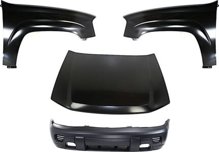 Replacement 4-Piece Kit Factory Style Hood, Steel, Primed, Includes (1) Bumper Cover, (2) Fender, and (1) Hood