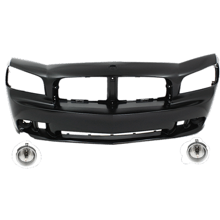 Replacement 3-Piece Kit, Front Primed Bumper Cover, Includes (1) Bumper Cover and (2) Fog Light