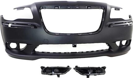Replacement 3-Piece Kit, Front Primed Bumper Cover, For Models Without Adaptive Cruise Control, CAPA Certified, Includes (1) Bumper Cover and (2) Fog Light
