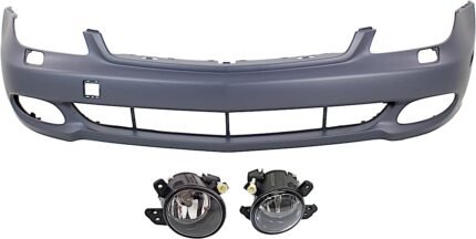 Replacement 3-Piece Kit, Front Primed Bumper Cover, Includes (1) Bumper Cover and (2) Fog Light