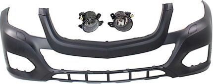 Replacement 3-Piece Kit, Front Primed Bumper Cover, For Models Without AMG Styling Package, CAPA Certified, Includes (1) Bumper Cover and (2) Fog Light