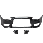 Replacement 3-Piece Kit Front Primed Bumper Cover, Includes (1) Bumper Cover and (2) Fog Light