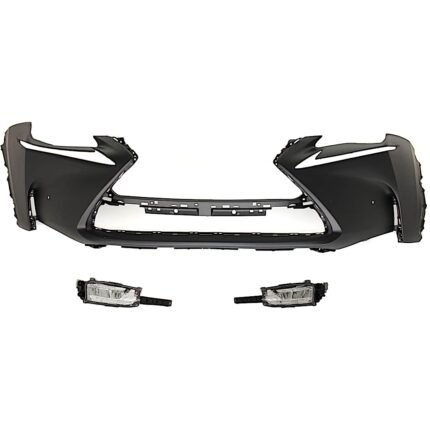 Replacement 3-Piece Kit Front Primed Bumper Cover, For Models With F Sport Package, CAPA Certified, Includes (1) Bumper Cover and (2) Fog Light