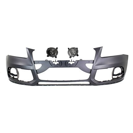 Replacement 3-Piece Kit Front Primed Bumper Cover, For Models Without S-Line Package, Headlight Washer and Parking Aid Sensor, CAPA Certified, Includes (1) Bumper Cover and (2) Fog Light