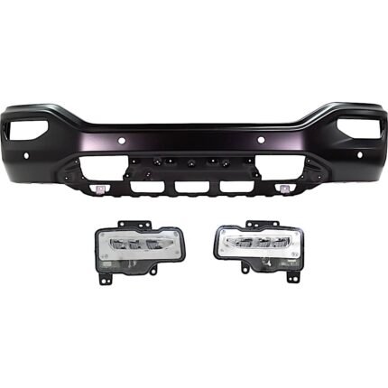Replacement 3-Piece Kit Front, Lower Primed Bumper Cover, Includes (1) Bumper Cover and (2) Fog Light