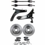 JC Whitney 8-Piece Kit Front Axle Assembly, All Wheel Drive, Includes Brake Discs, Brake Pad Sets, and Control Arms