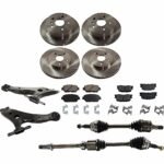 JC Whitney 12-Piece Kit Front Axle Assembly, Includes Brake Discs, Brake Pad Sets, and Control Arms, 6 Cyl., 3.0L Engine, Japan Built Vehicle